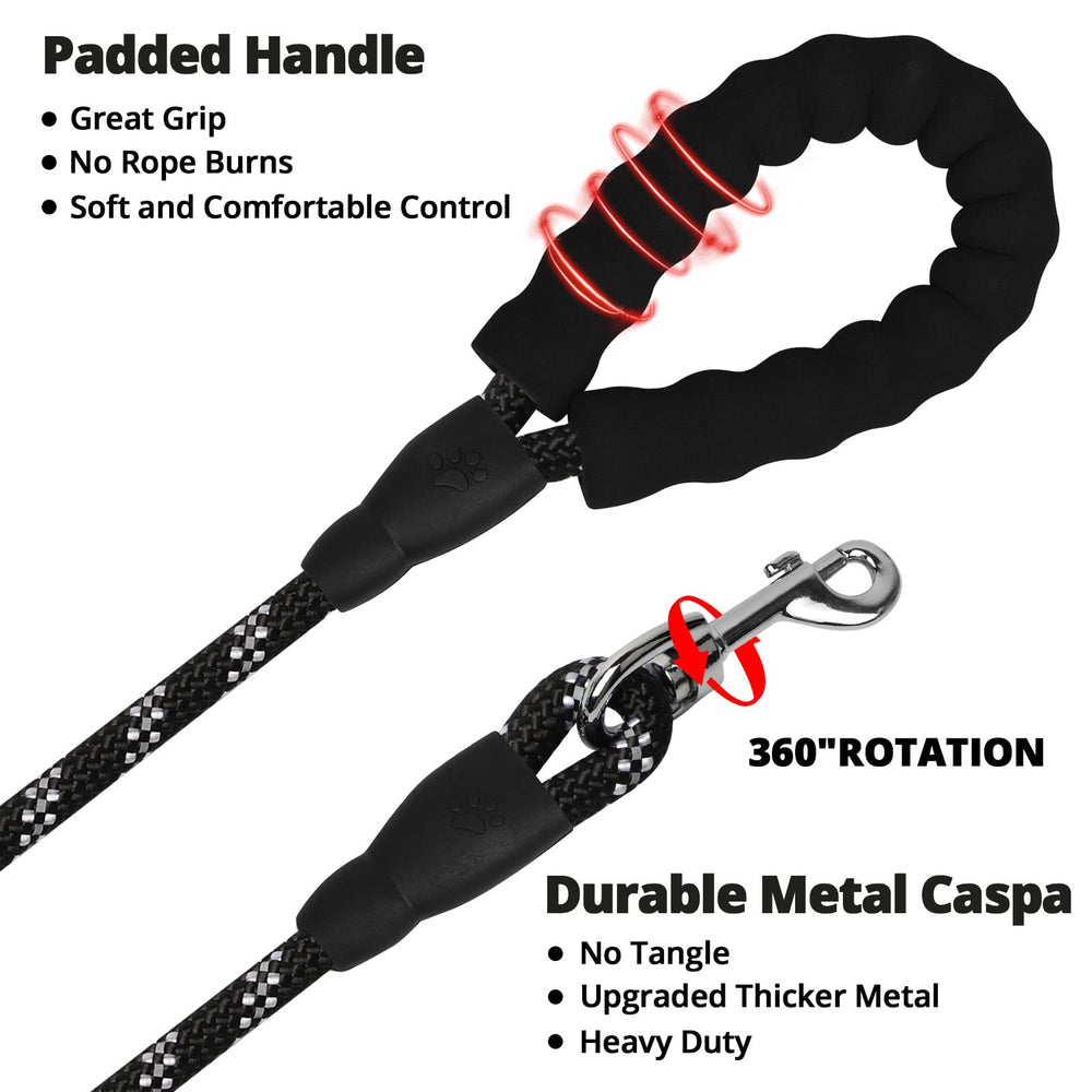 Jenico Rope Dog Leash 6ft heavy-duty nylon rope withstands daily outdoor use.