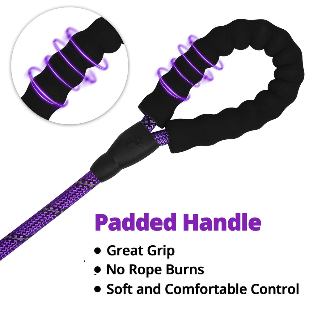 Jenico rope dog leash purple color ideal for outdoor training.