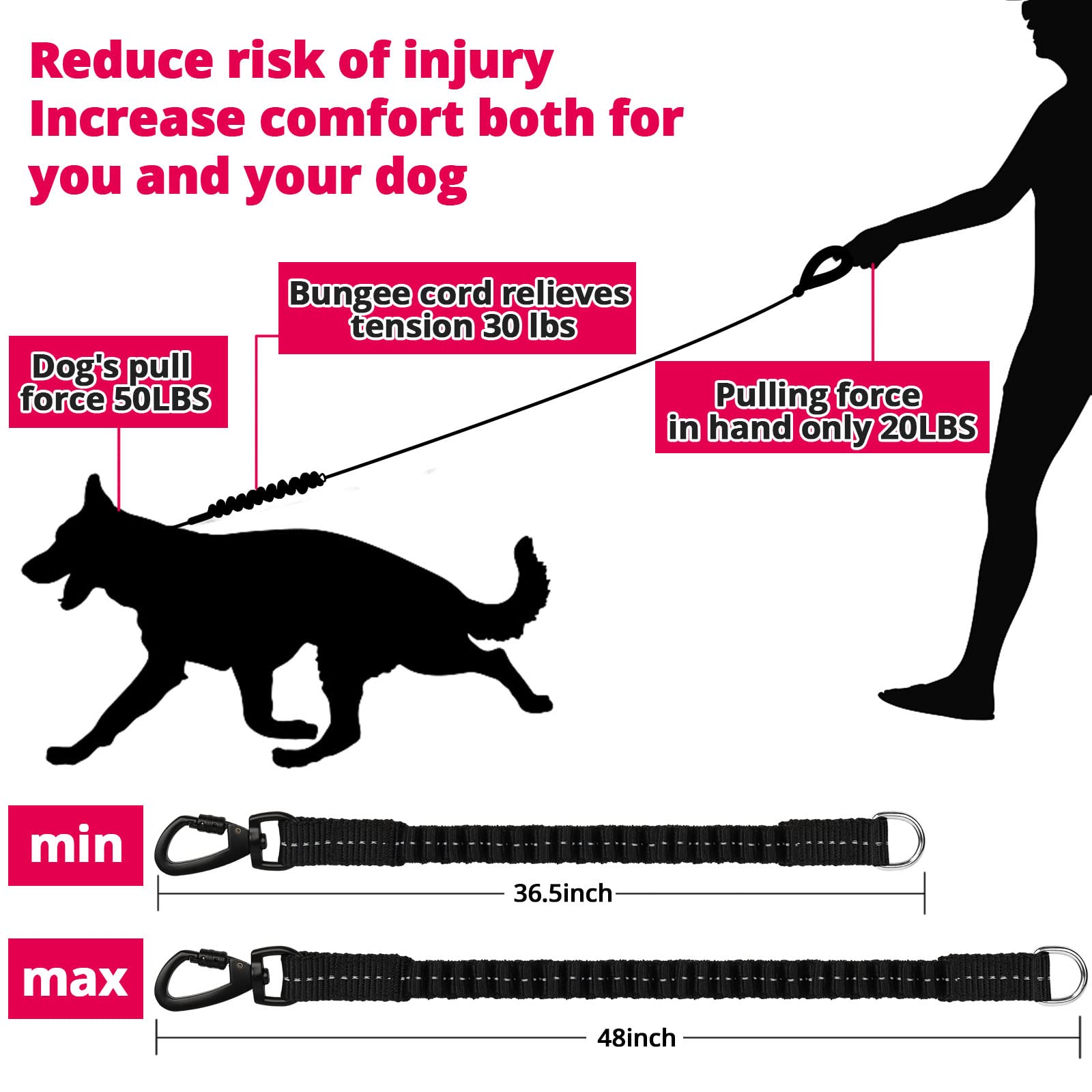 Jenico Rope Dog Leash with reflective stitching for nighttime visibility.