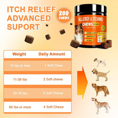 Jennandra allergy chews ingredients label featuring colostrum and turmeric for natural inflammation support.