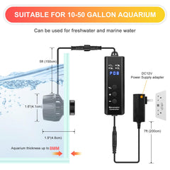 JEREPET wavemaker controller display enables precise flow modes.
