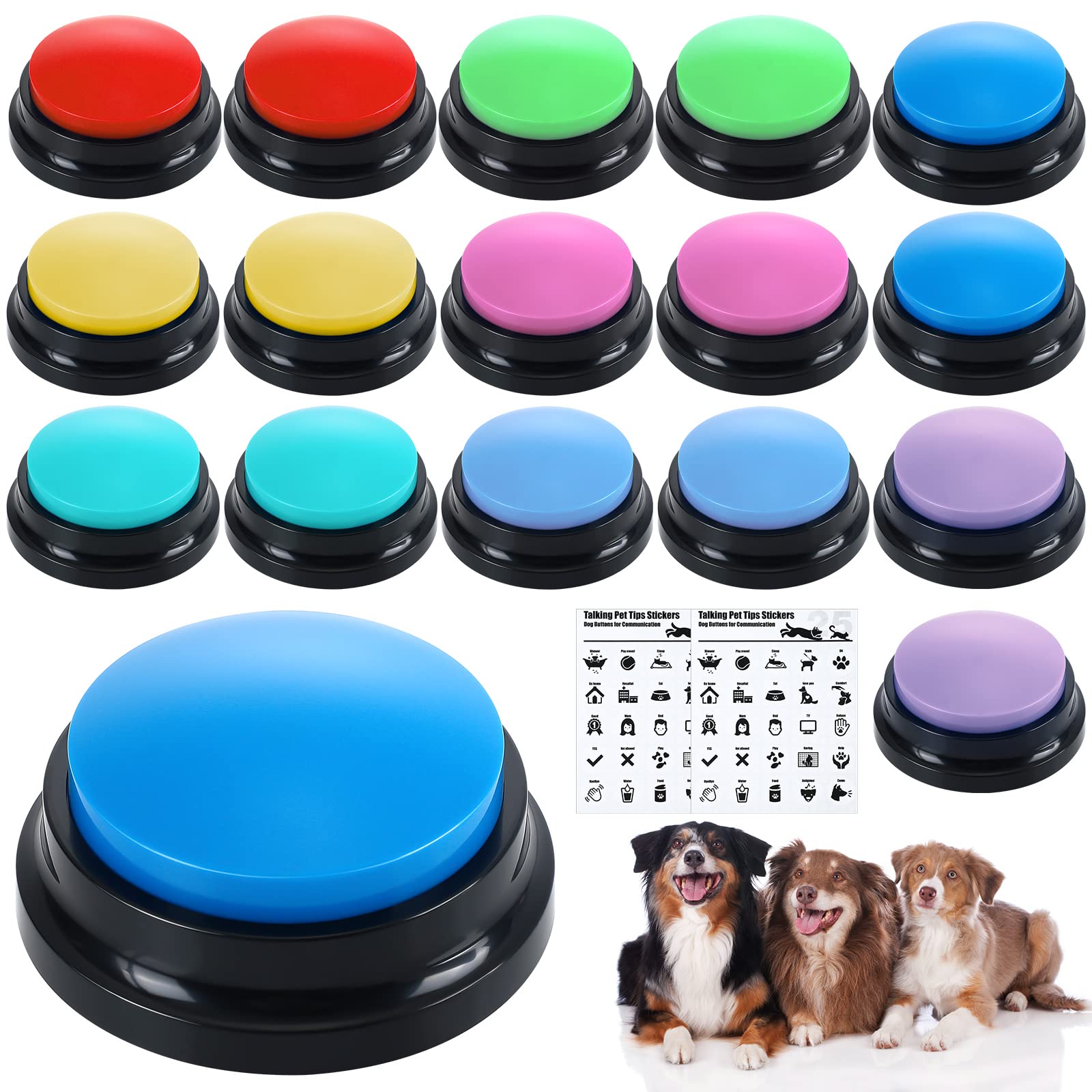 Jerify 16-piece dog buttons cover for training and interactive play