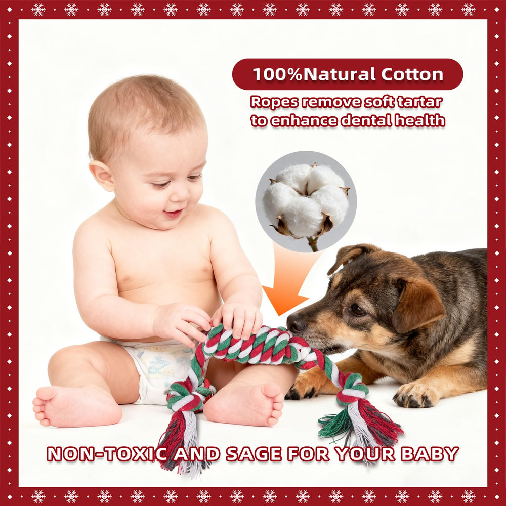 Jestrem Christmas dog toys 13-pack dog-tug ideal for tug-of-war and bonding moments
