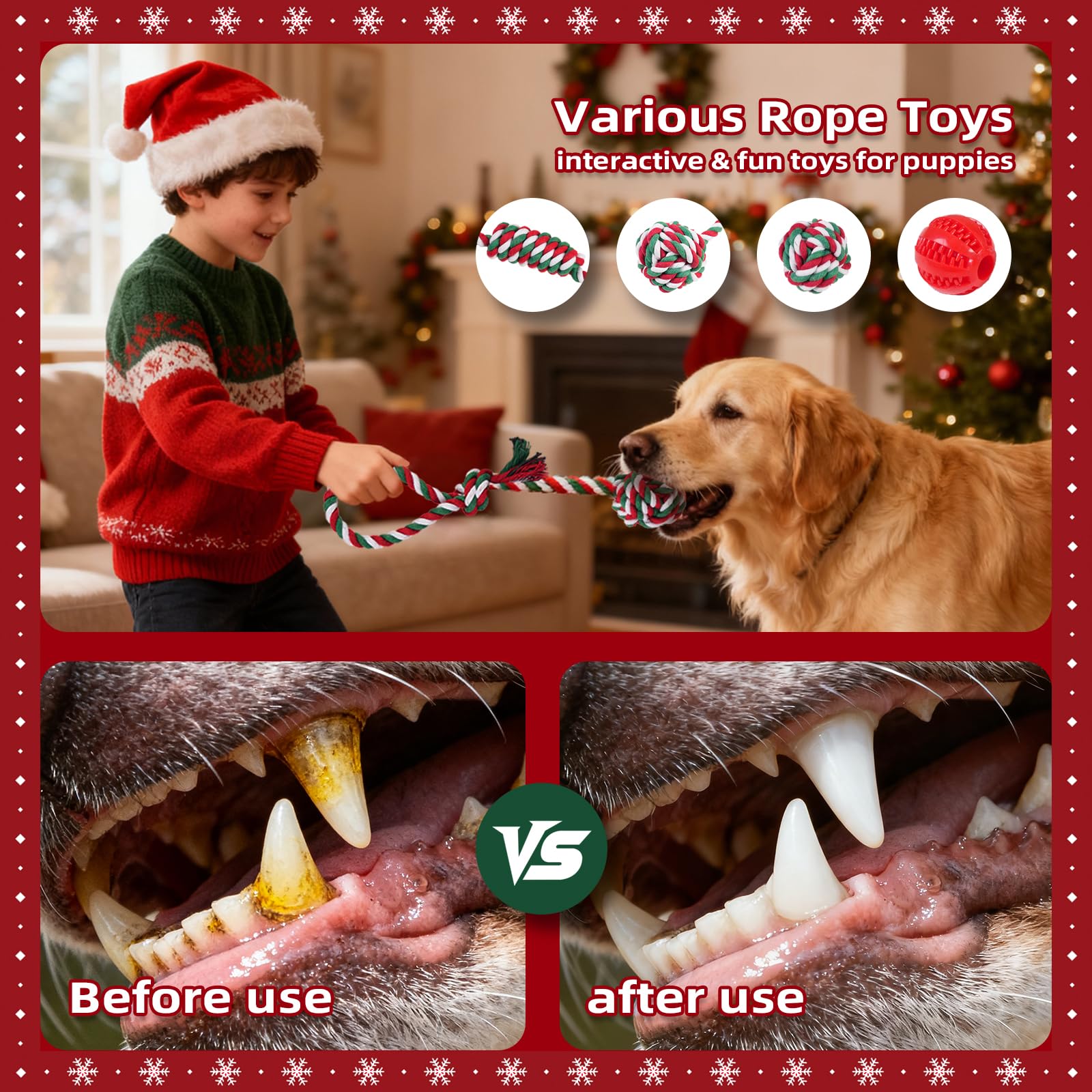 Jestrem Christmas dog toys 13-pack large-small-dogs-use suitable for dogs of different sizes
