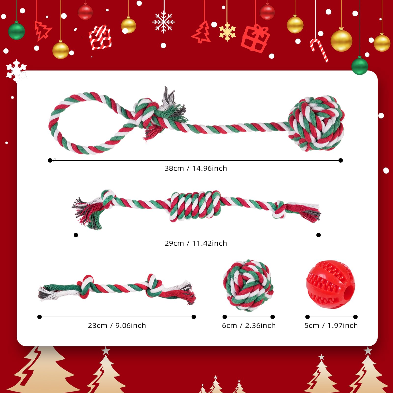 Jestrem Christmas dog toys 13-pack rope-toy-closeup durable cotton ropes for chewing fun