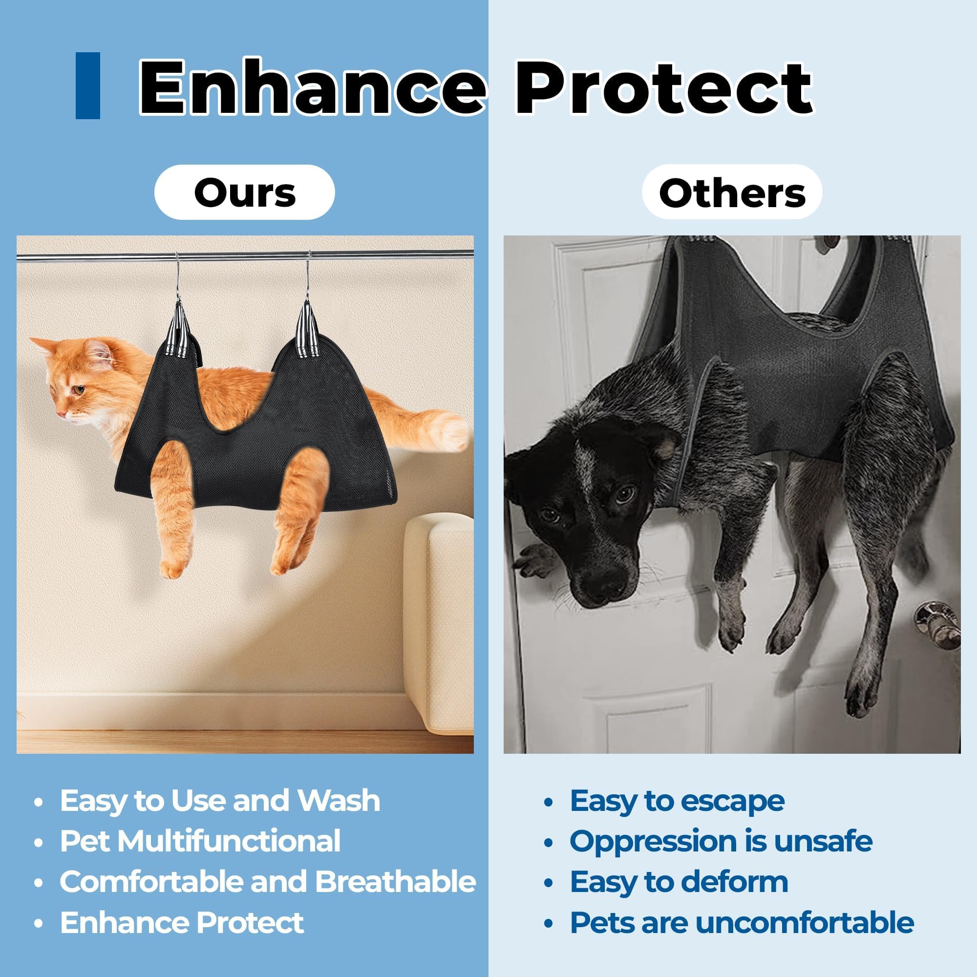Jestrem Pet Grooming Hammock bathing use conveys easy rinsing and pet comfort during baths.