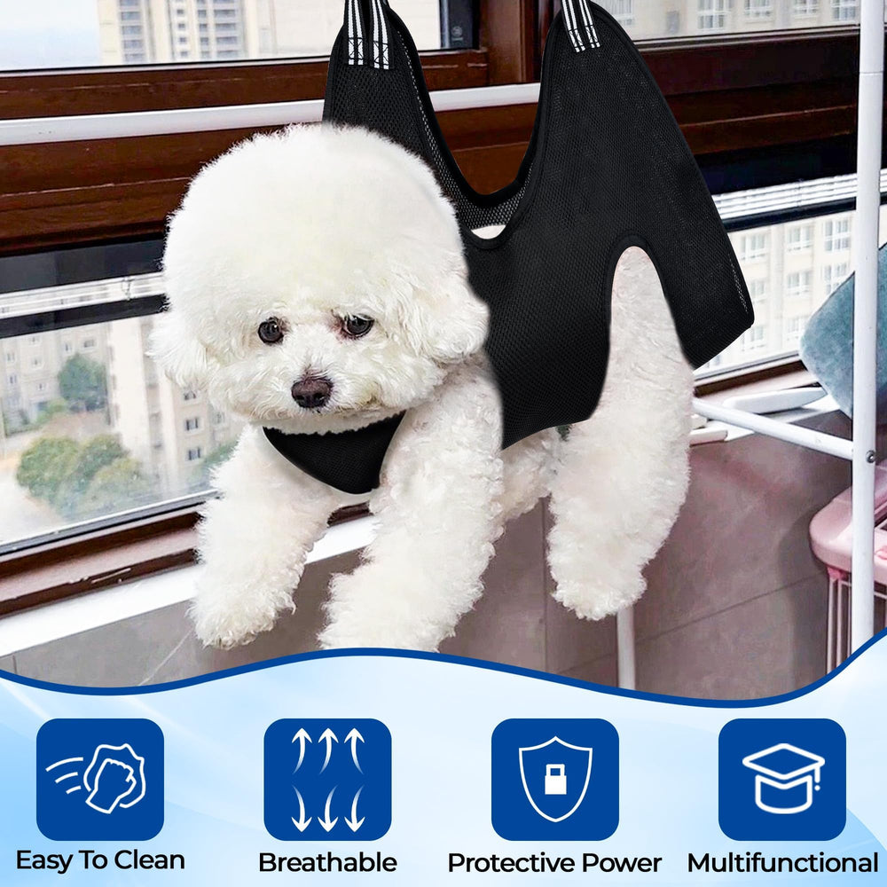 Jestrem Pet Grooming Hammock durable-material emphasizes breathable fabric keeping pets cool during grooming.