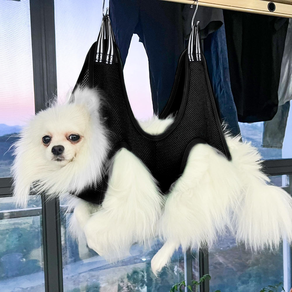Jestrem Pet Grooming Hammock s-hooks included signals ready-to-use hanging setup.