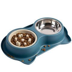 Jestrem slow-feeder bowl with non-slip mat reduces sliding during meals