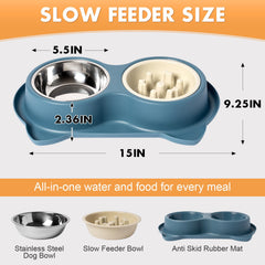 Jestrem slow-feeder bowl stainless steel is rust-resistant and easy to sanitize