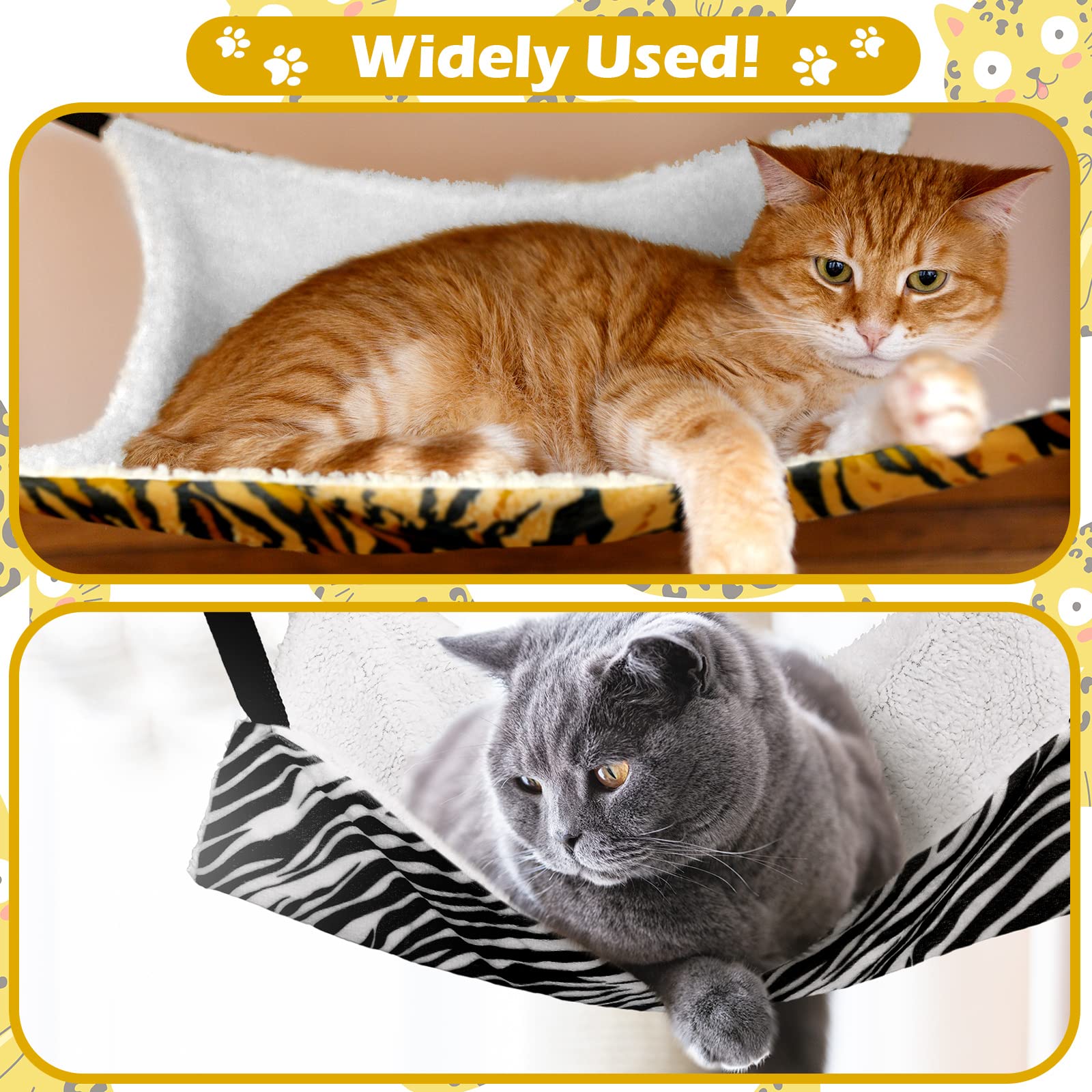 Jetec cat hammock double-sided design closeup highlights seasonal comfort options.