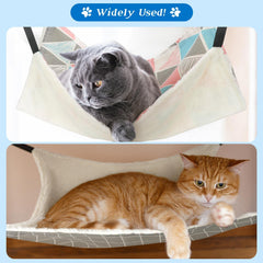 Jetec cat hammock soft flax and fleece feel for warm, breathable cozy naps.