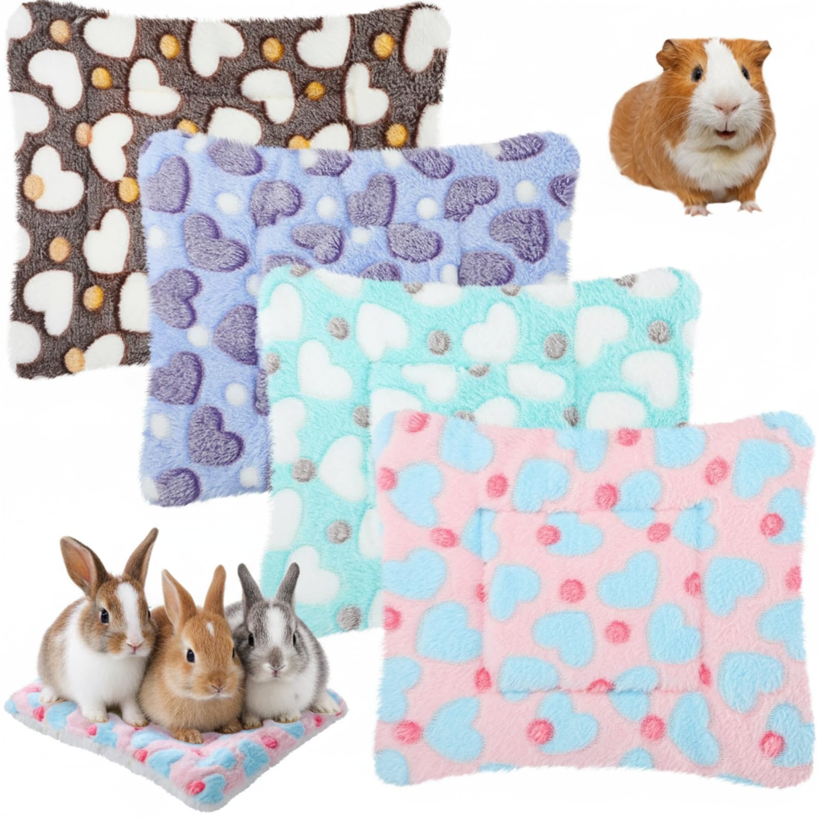 Jetec Guinea Pig Bed Mat 4pack color variety for cozy naps.