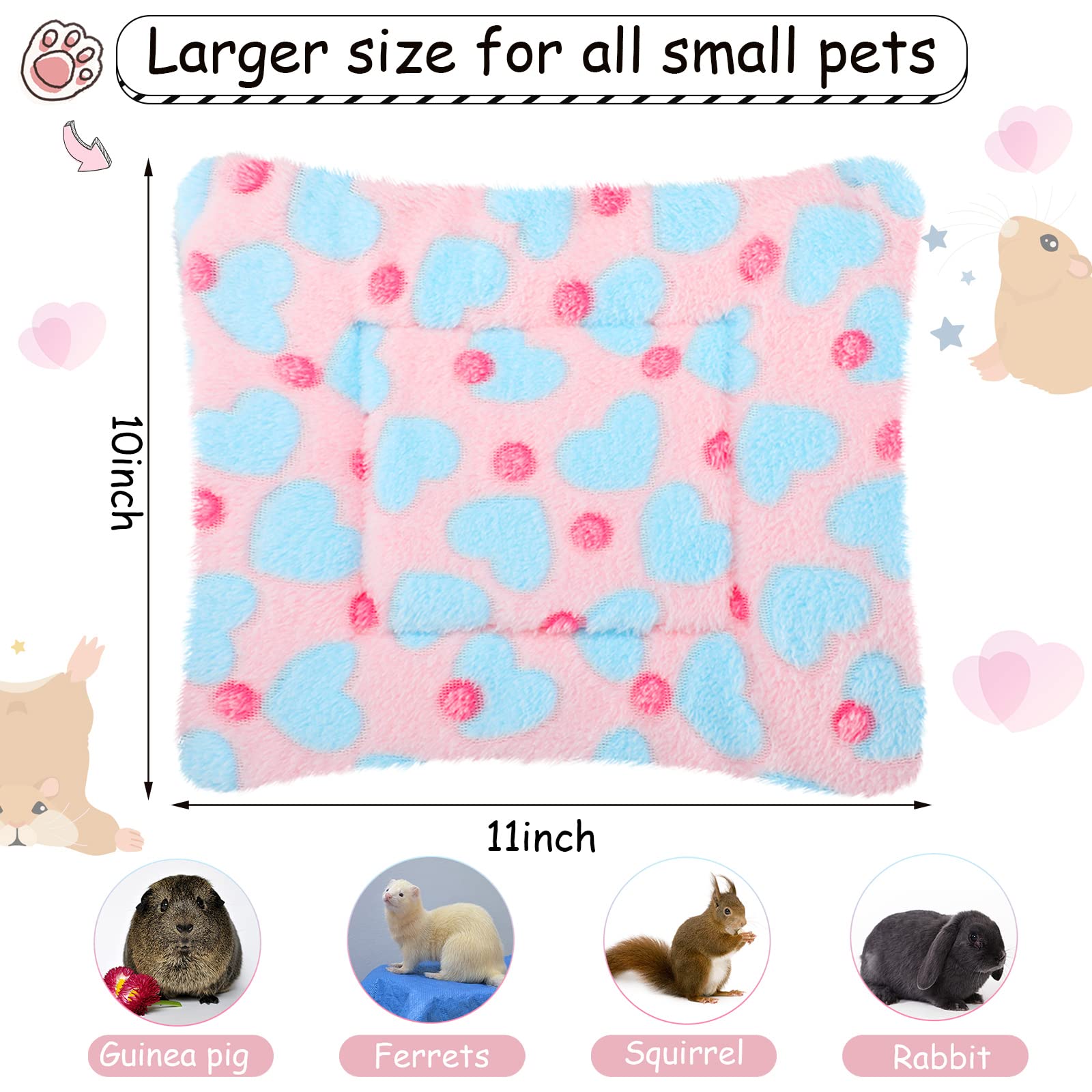 Jetec Guinea Pig Bed Mat plush fabric closeup highlights softness.