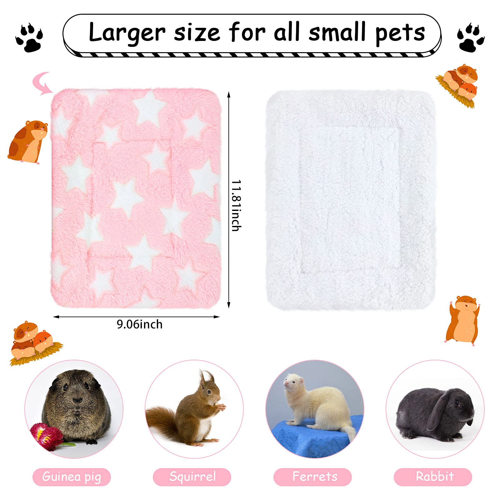 Jetec guinea pig bed pad plush fabric close-up shows soft cozy surface.