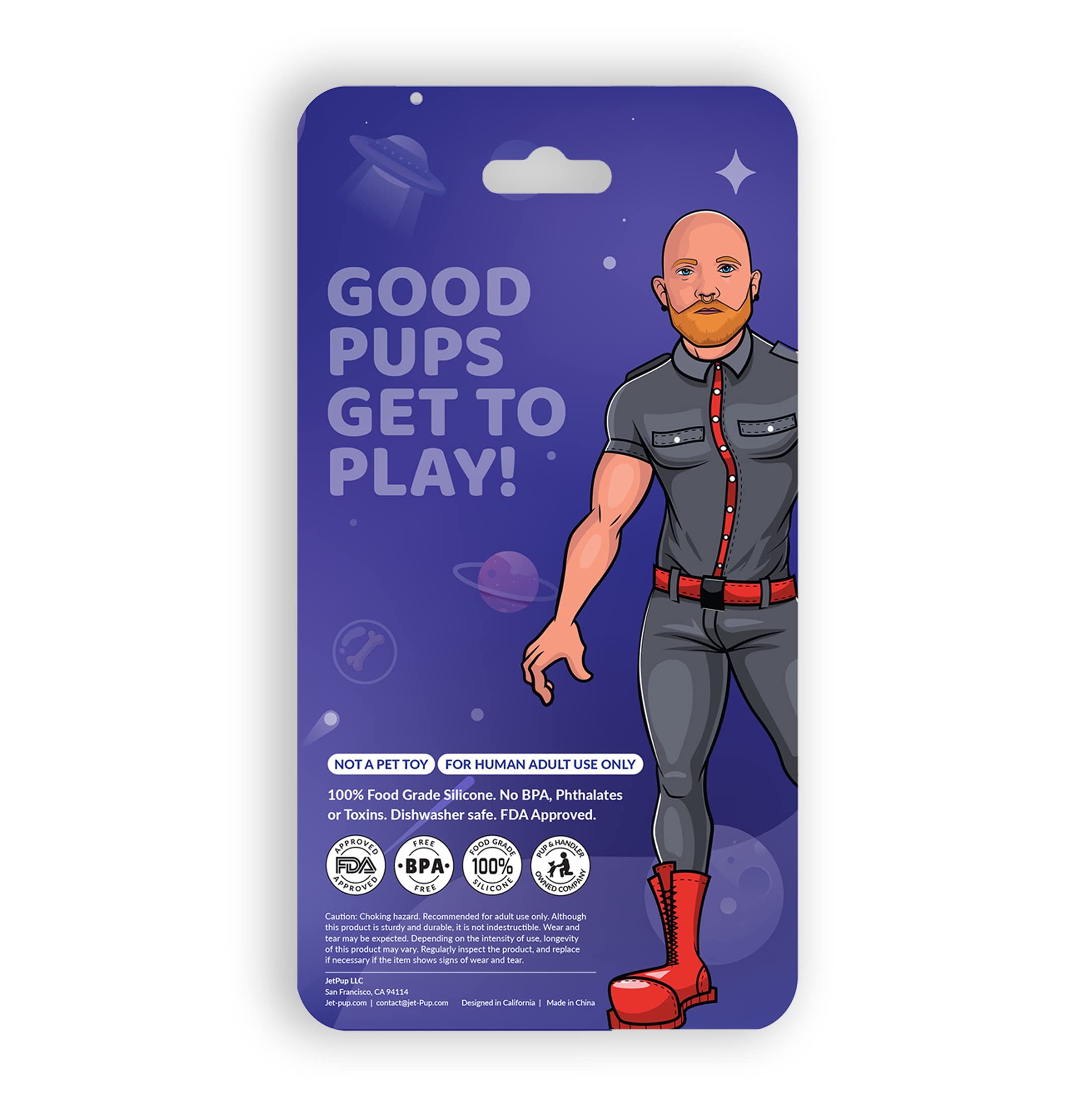 JetPup Green Bone chew toy held for size and grip during human pup play