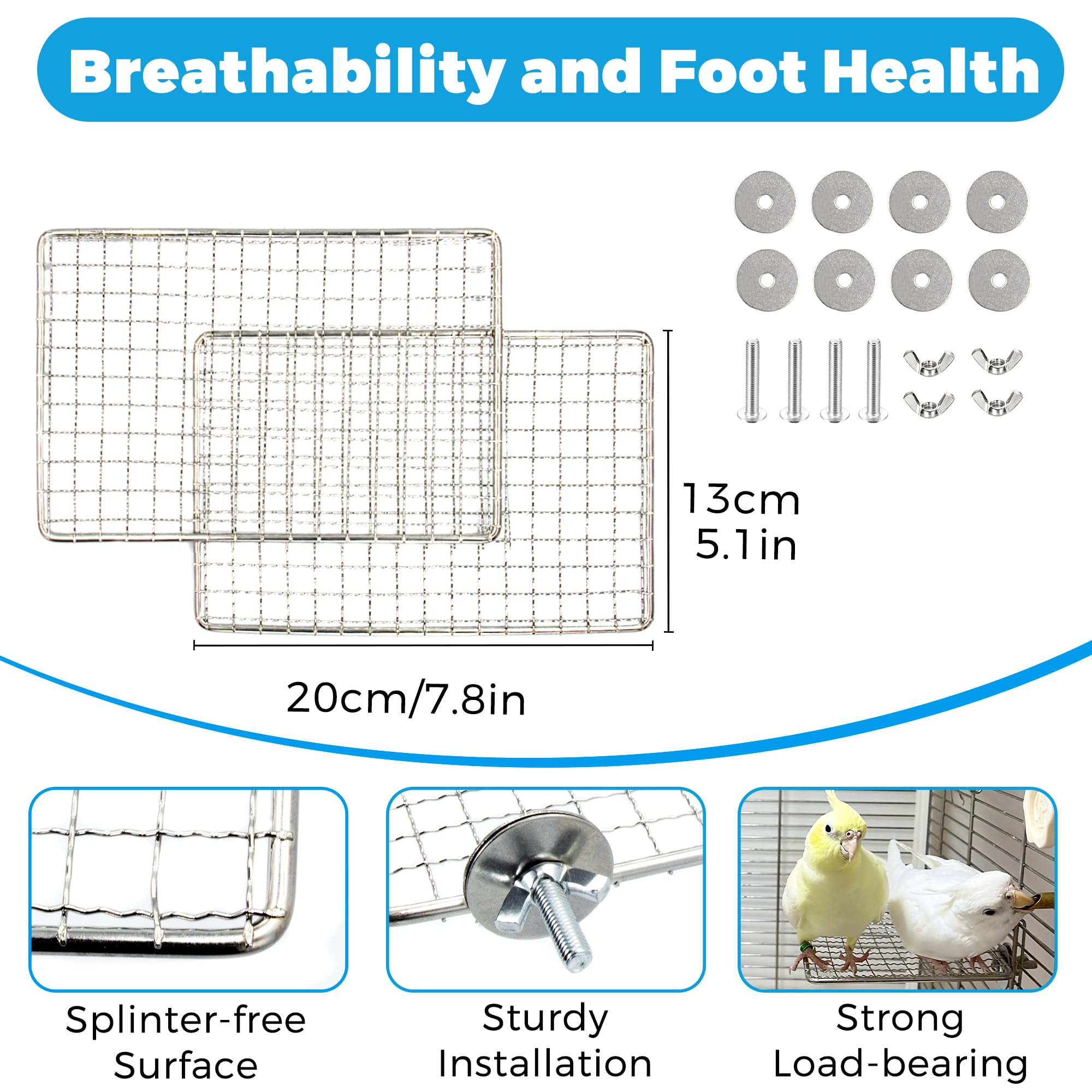 Jevnd anti-slip perch edge offers secure grip and foot-friendly design for safe cage exercise.