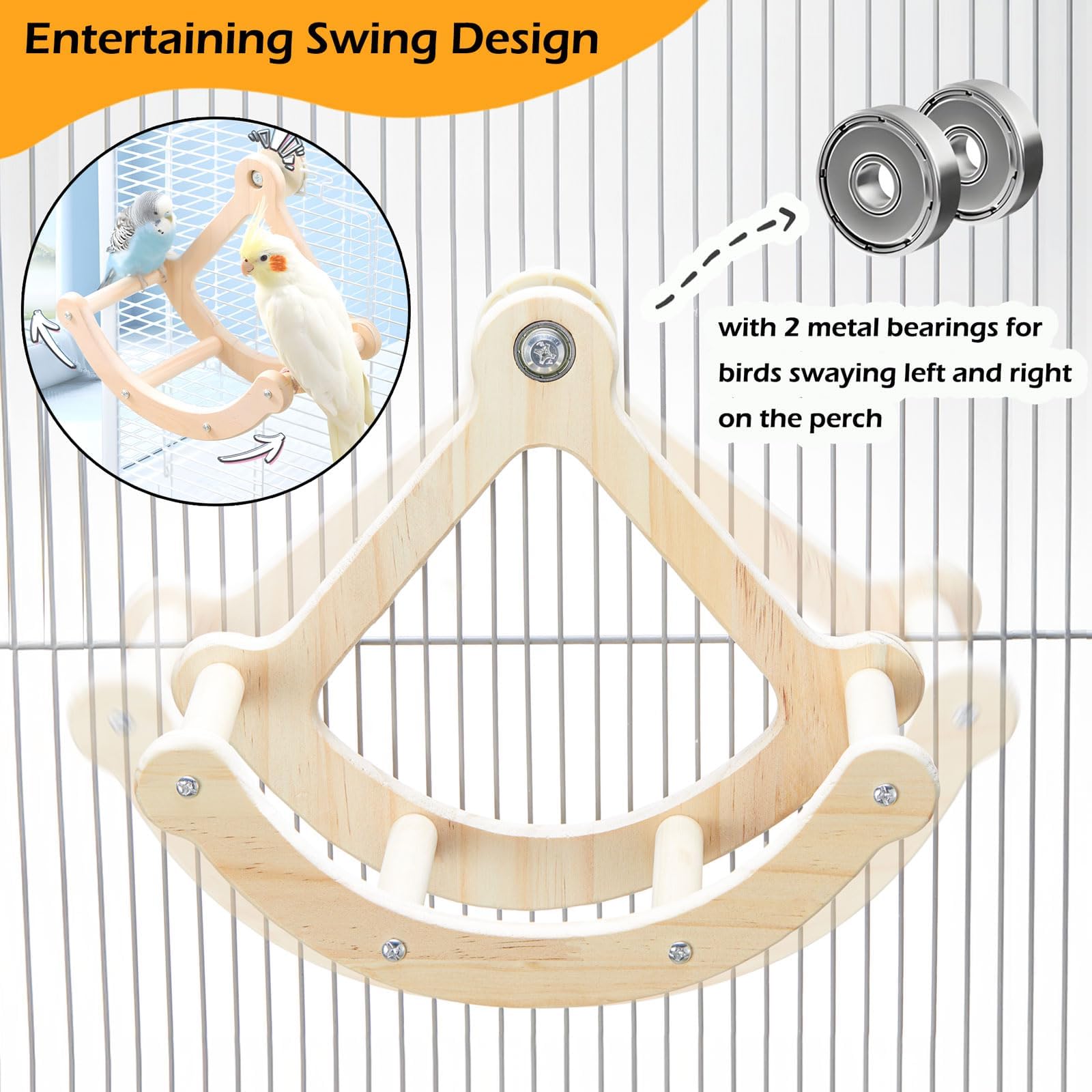 Jevnd Bird Perch Toy four perches enables multi-bird shared play