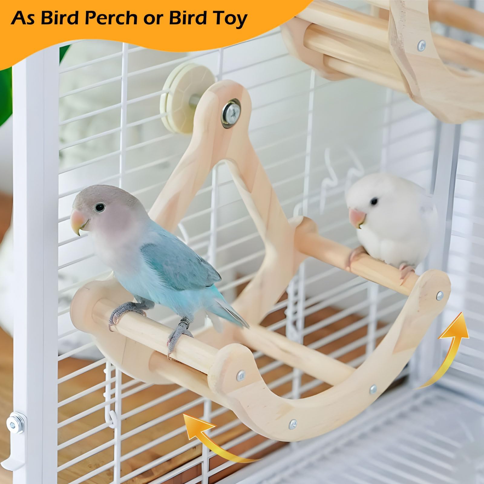 Jevnd Bird Perch Toy metal bearing delivers quiet operation indoors