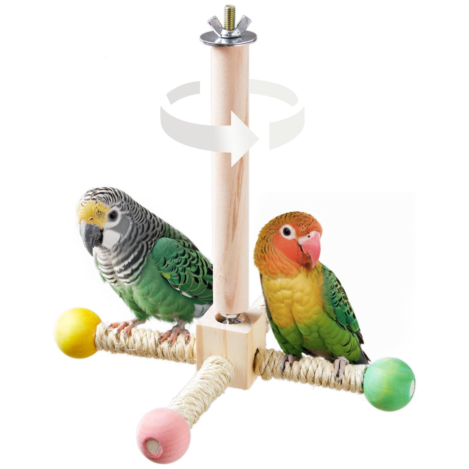 Jevnd Bird Stand Perch Toy spinning action for interactive play and exercise