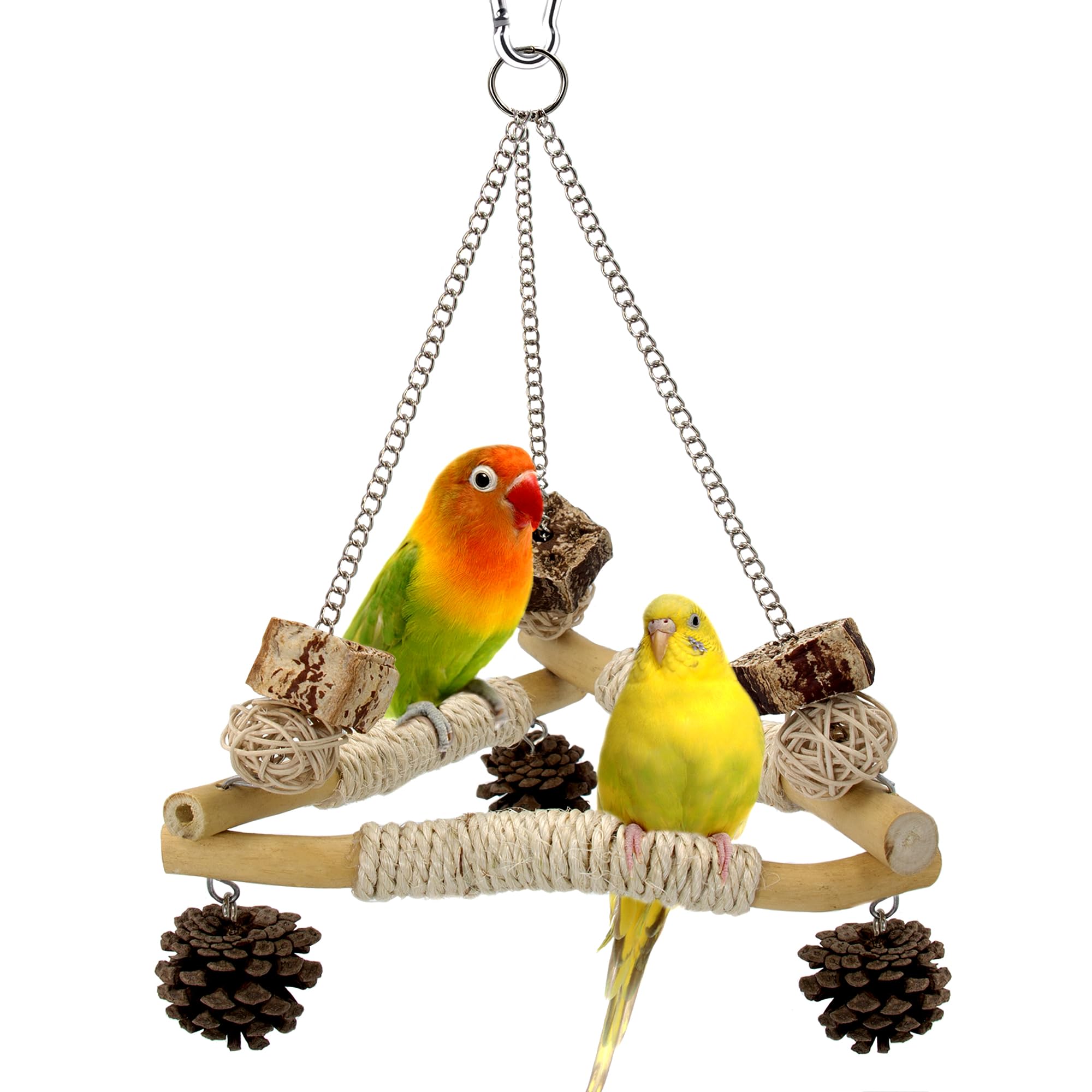 Jevnd bird swing triangle perches with stable design for safe play