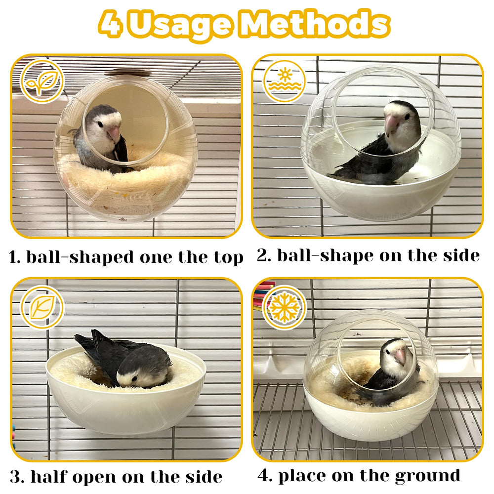 Jevnd bite-resistant nest provides durable, safe housing for nibbling parrots.