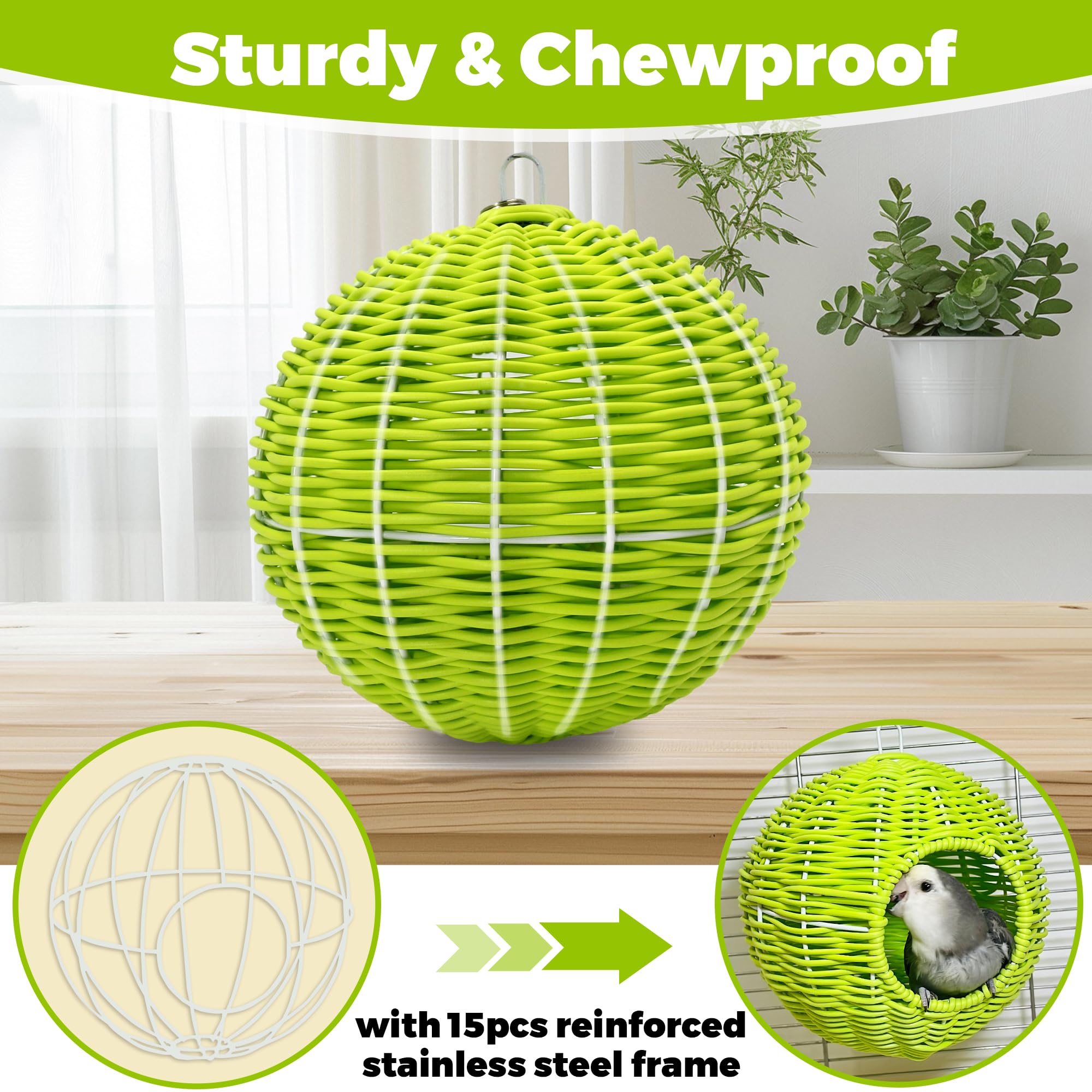 Jevnd bird nest installation demonstrates quick secure attachment to cage