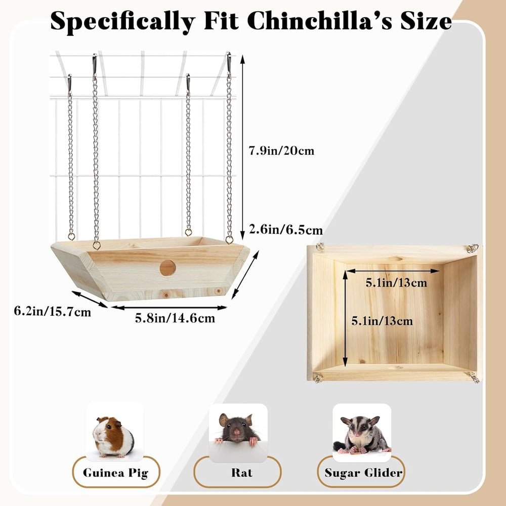 Jevnd chinchilla swing with wood adds playful exercise and enrichment