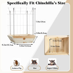Jevnd chinchilla swing with wood adds playful exercise and enrichment