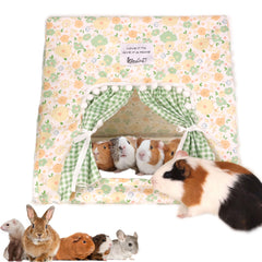 Jevnd Guinea Pig Hideout Large Curtain Flower: cozy privacy for inquisitive pets