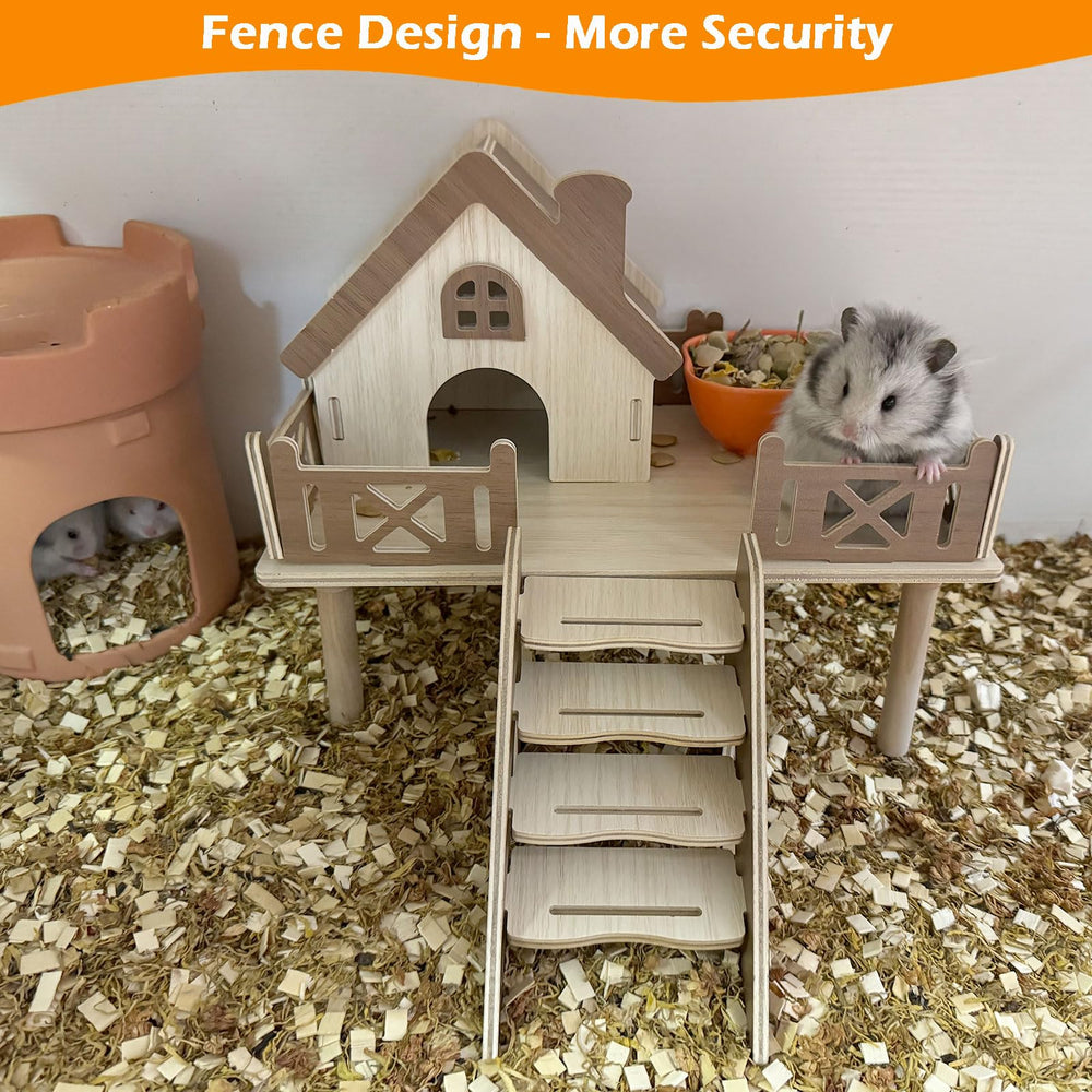 Jevnd hamster cage decor view showcasing natural wood style.