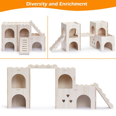 Jevnd hamster hideout ladder-bridge-balcony demonstrates multi-functional play space for exercise