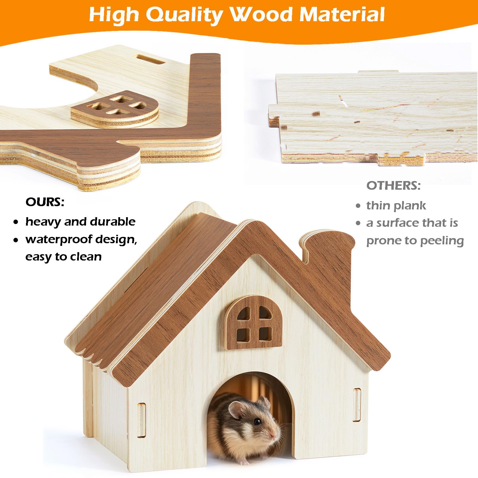 Jevnd hamster house hideout emphasizes cozy nest and private retreat.