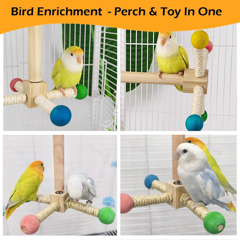 Jevnd Lovebird Toy multi bird enrichment in cage for shared play