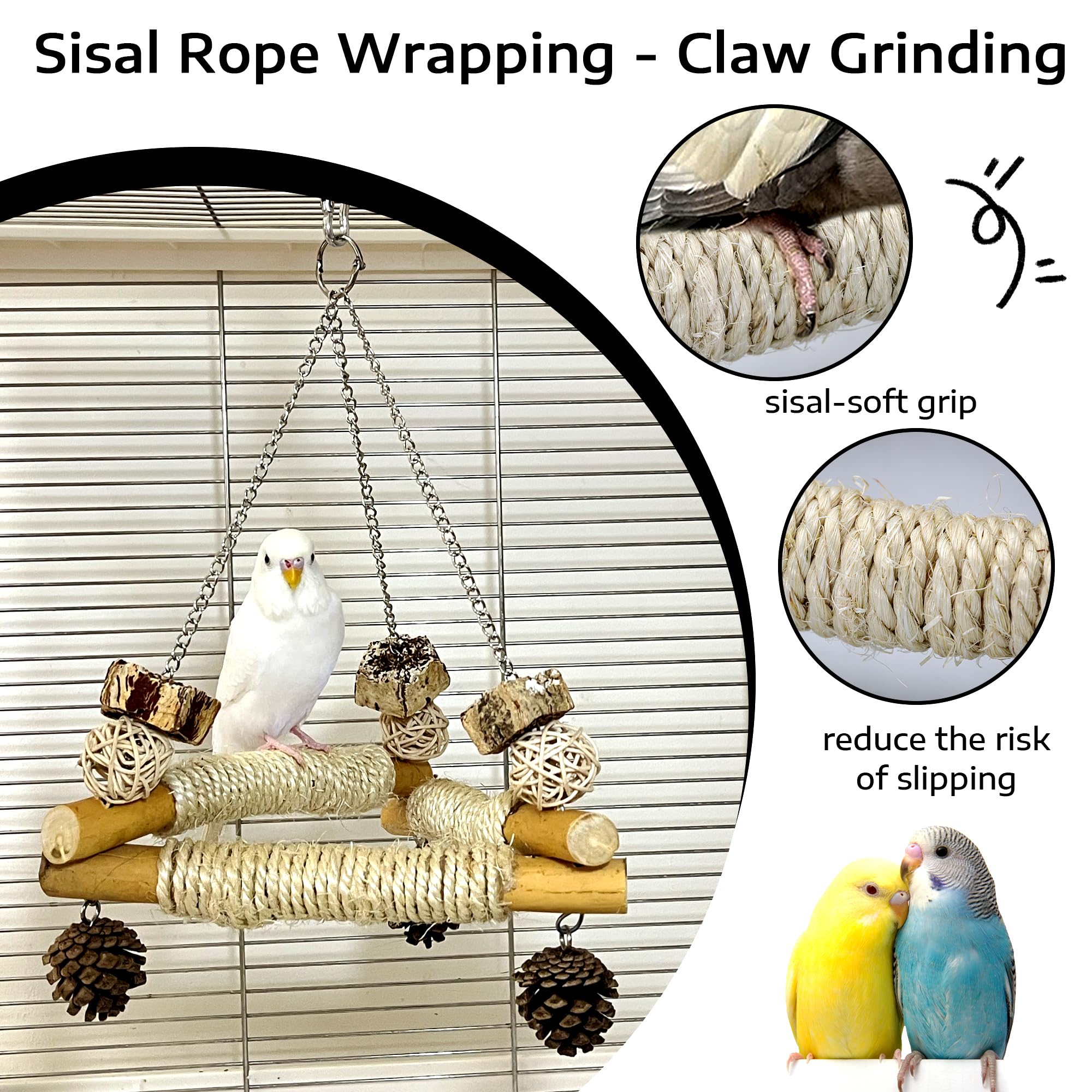 Jevnd multi-bird-use perches fit several birds without crowding