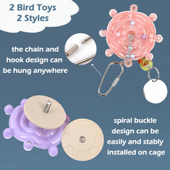 Jevnd parakeet toy rustling ball adds pleasant sound to stimulate curiosity during play.