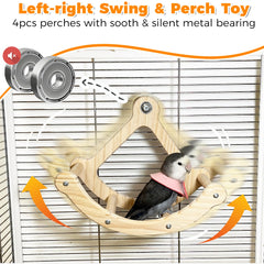 Jevnd parrot toy swing perches encourage exercise and balance