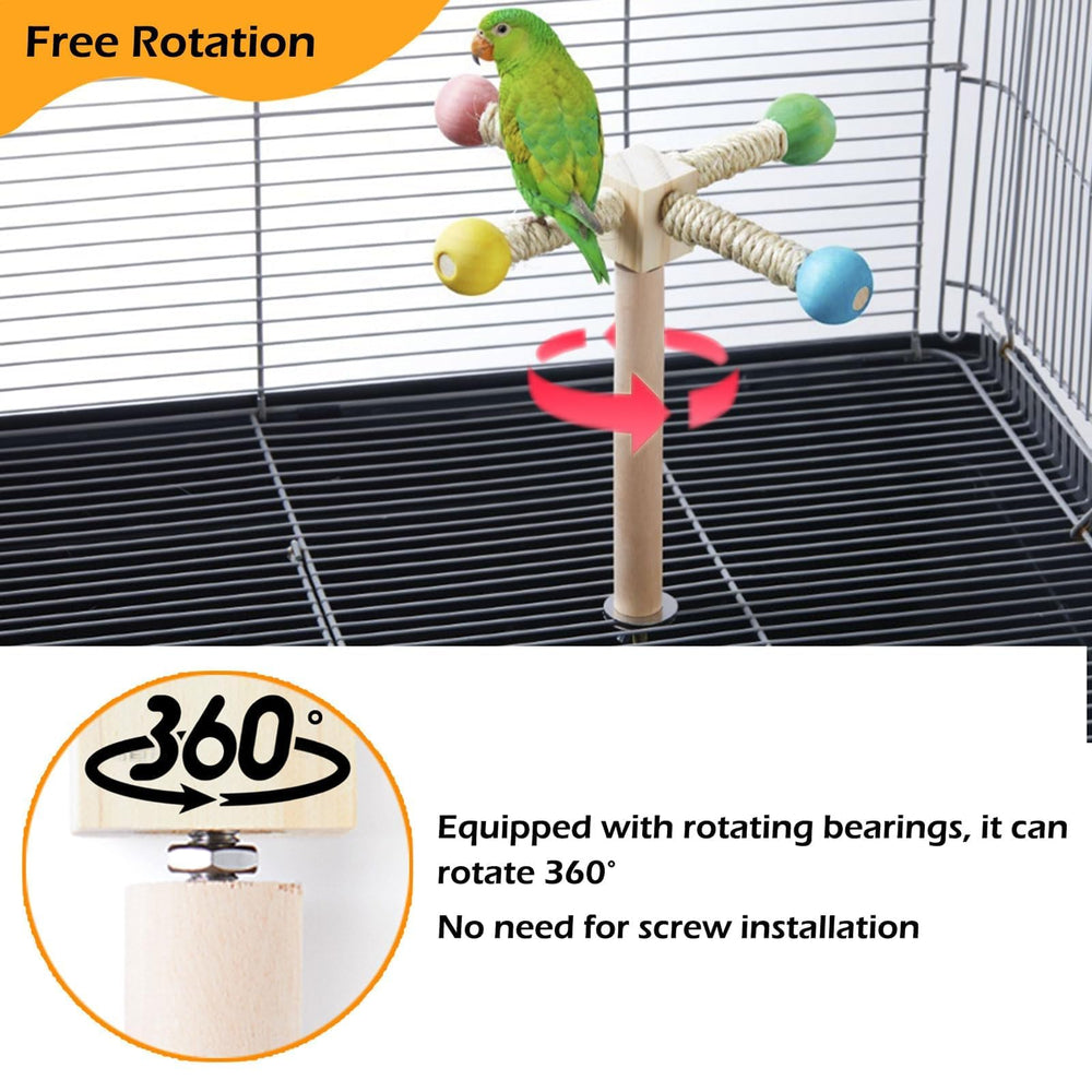 Jevnd Parrot Toy wooden exercise wheel promotes balance and coordination
