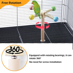 Jevnd Parrot Toy wooden exercise wheel promotes balance and coordination