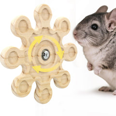 Jevnd rotating chinchilla toy wooden wheel offers engaging exercise and enrichment.