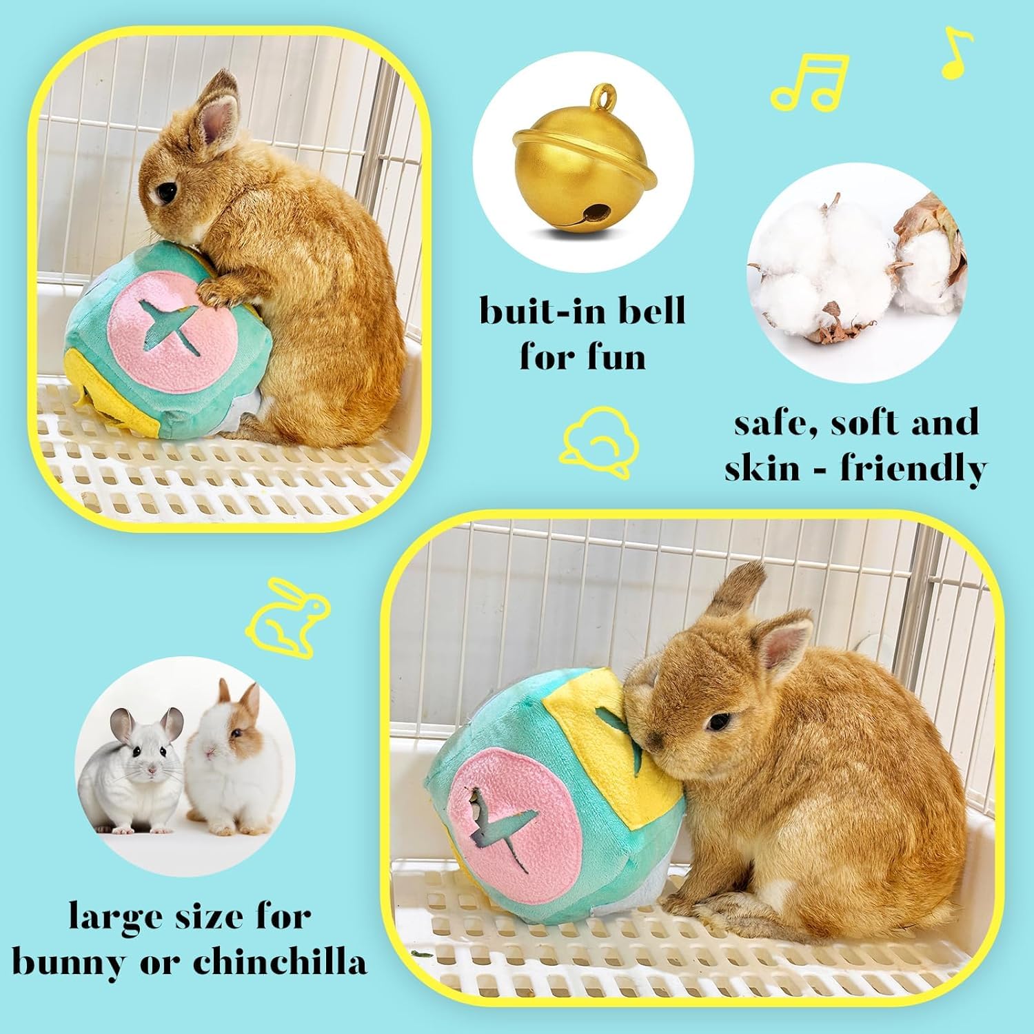 Jevnd six-sided foraging toy enhances treat discovery and enrichment.