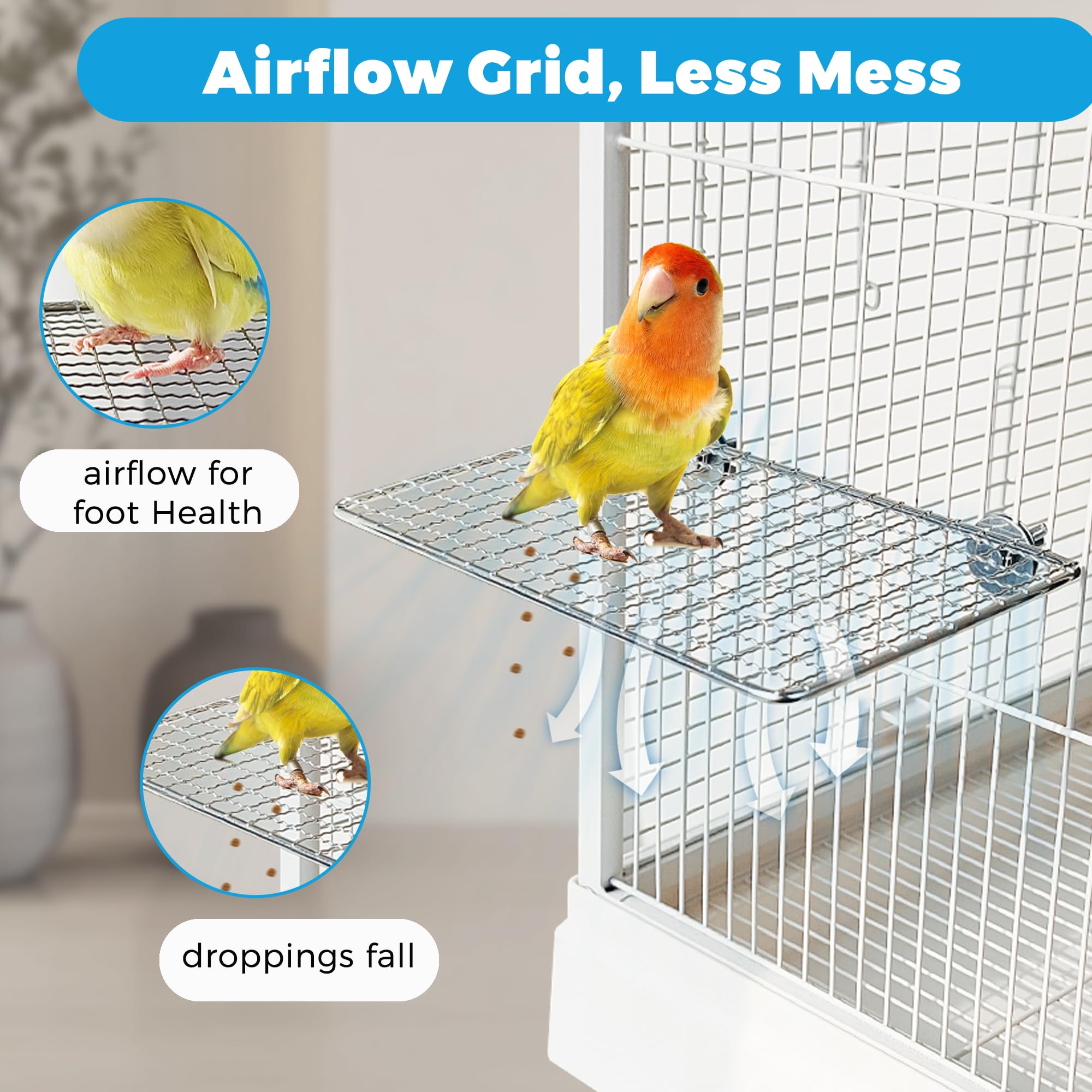 Jevnd stainless-steel bird perch delivers rust-proof durability and long-lasting support for active birds.