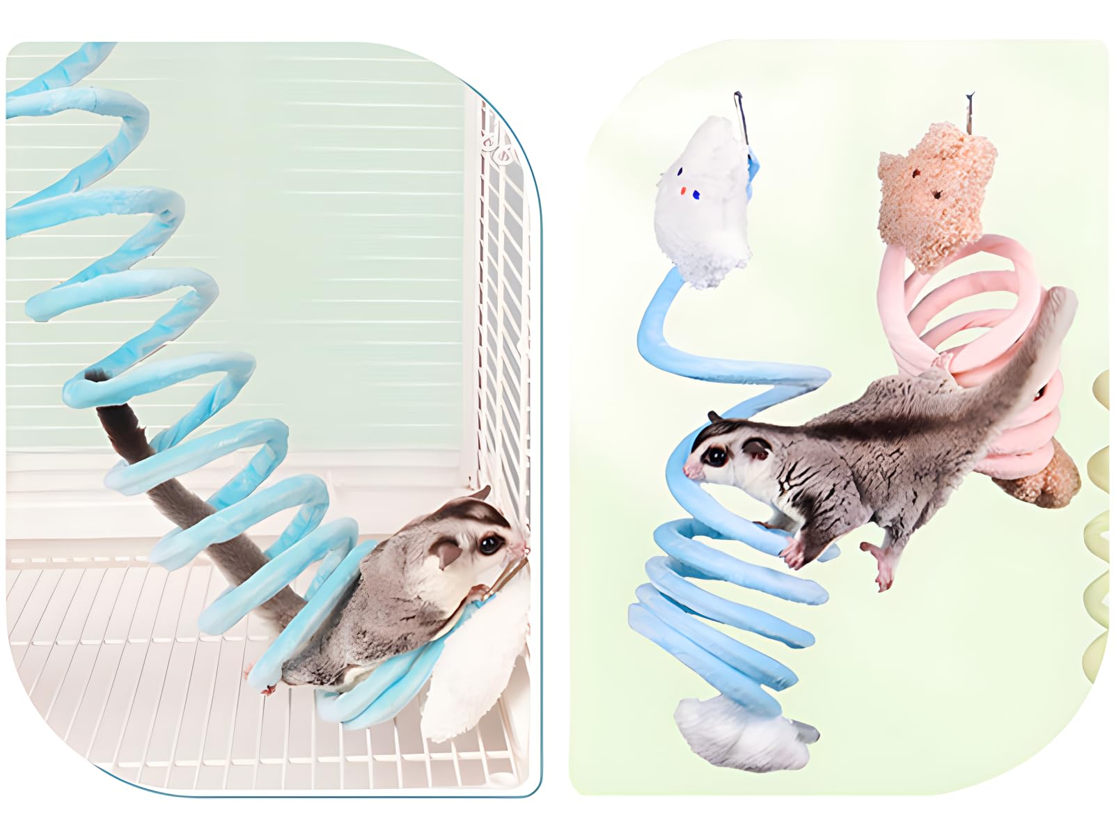 Jevnd sugar glider toy cage hook attachment highlighting secure top integration