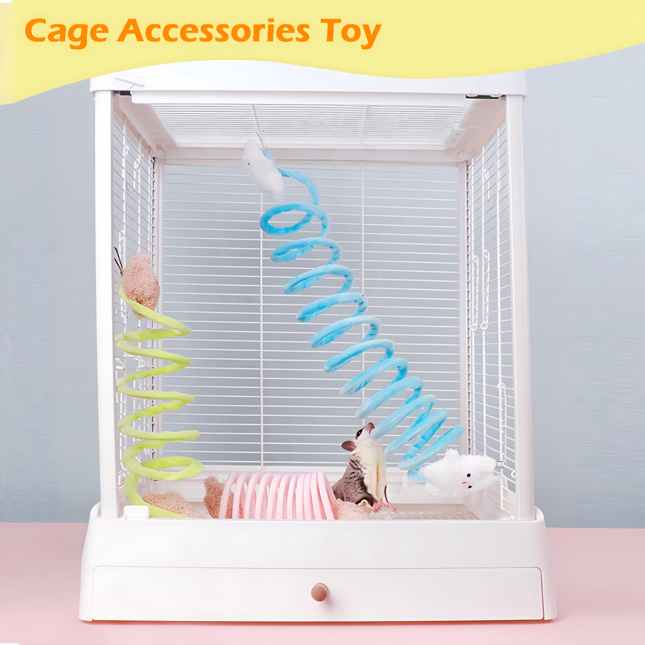 Jevnd sugar glider toy swing in cage demonstrating interactive climbing and swinging