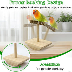 Jevnd swaying-design bird perch showing stable arc base for calm birds
