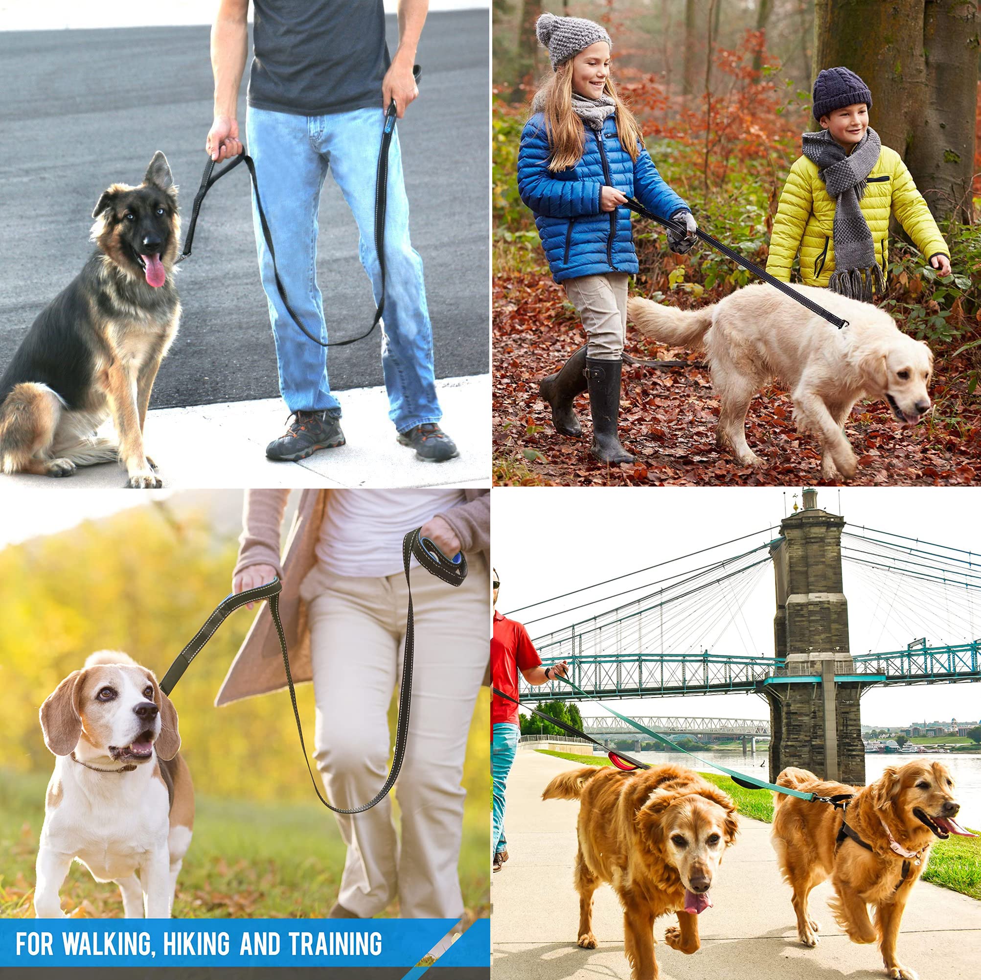 JEWOSTER padded neoprene handle delivering comfort during long walks.
