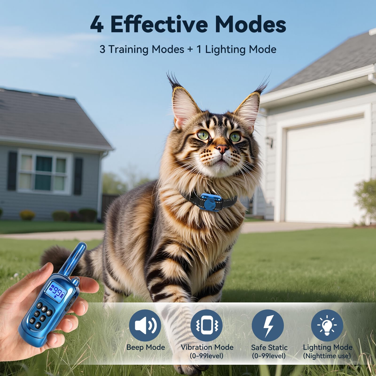 Jeyihka collar light mode helps locate a wandering cat during dusk walks.