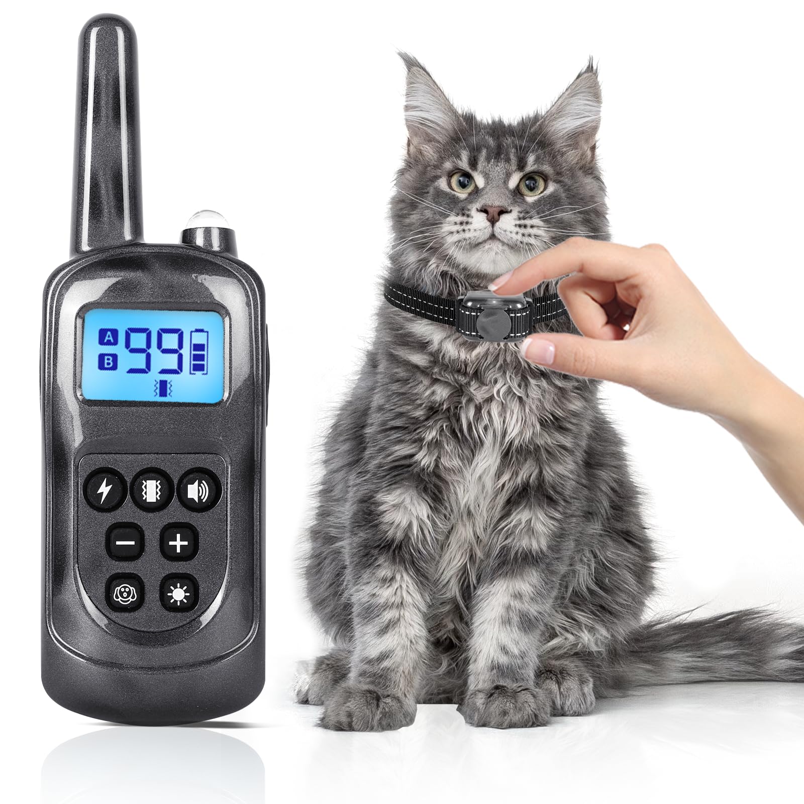 Jeyihka cat shock collar remote 2000ft aids calm training and quick compliance.