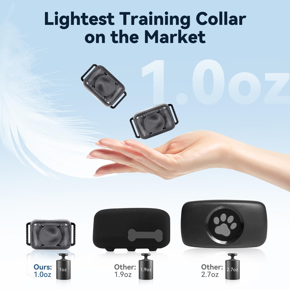 Jeyihka collar in light mode with LED for night visibility during walks