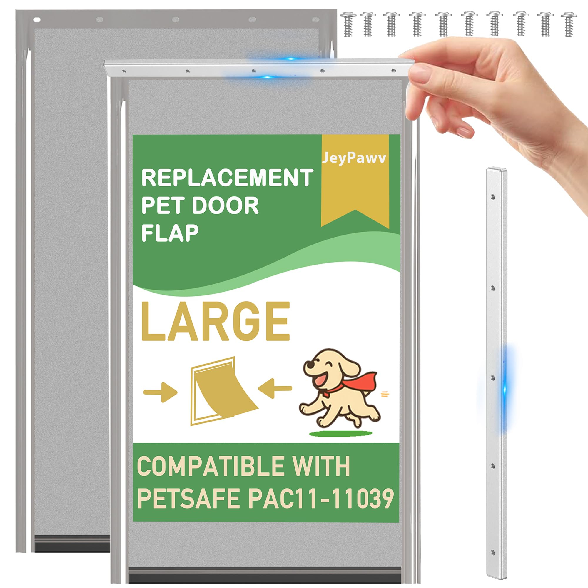 JeyPawv dog door flap pack large replacement flaps for weather-ready door.